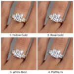 4 Carat Princess Cut Diamond Engagement Ring in 14K Gold - Image 2