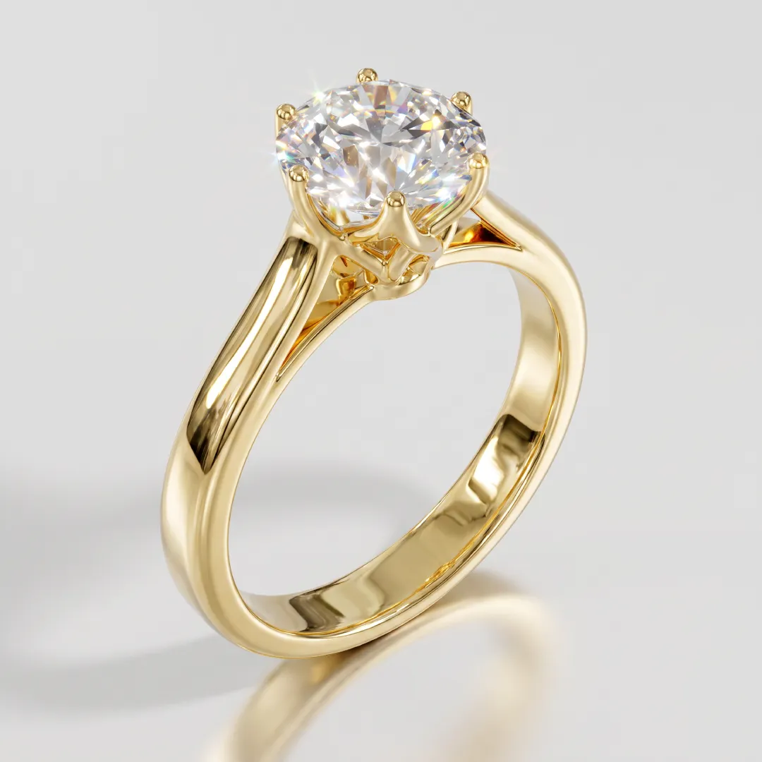 LR-0037-01@Y-#viwe20 3 Carat Round Cut Lab Grown Diamond Solitaire Ring