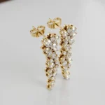 Oval and Marquise Diamond Floral Vine Drop Earrings