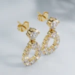 Round Teardrop Diamond Earrings