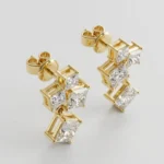 Princess Cut Diamond Cascade Earrings