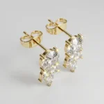 Leaf Cluster Diamond Drop Earrings