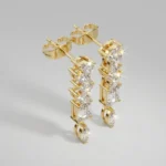 Marquise & Emerald Cut Diamond Linear Drop Earrings