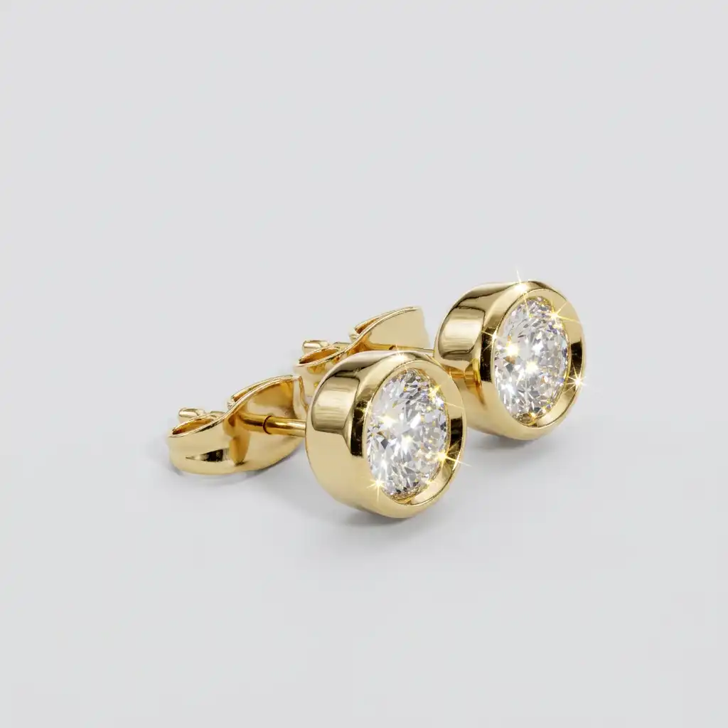 Round Brilliant Cut Diamond Stud Earrings