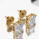 Certified Emerald Cut Diamond Stud Earrings | Lab Grown
