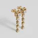 Multi-Shape Diamond Linear Drop Earrings