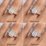 3 Carat Emerald Cut Lab Grown Diamond Ring | Gold & Platinum - Image 2