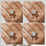 4 Carat Round Lab Grown Diamond Engagement Ring | Gold & Platinum - Image 2
