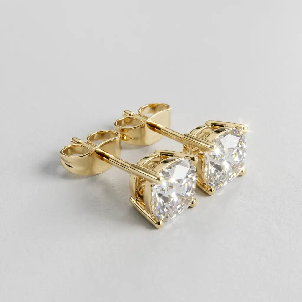 Round Brilliant Cut Solitaire Stud Earrings