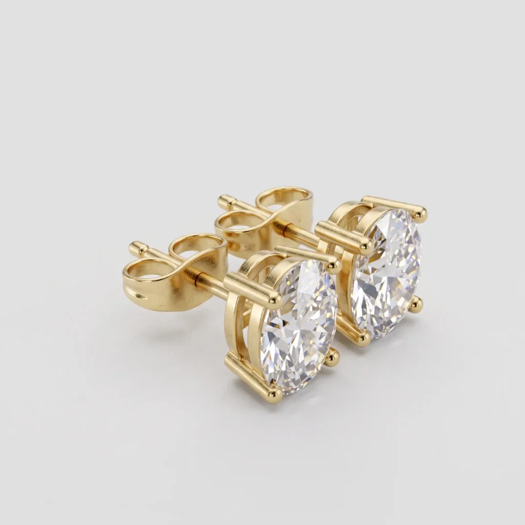 Oval Cut Diamond Stud Earrings