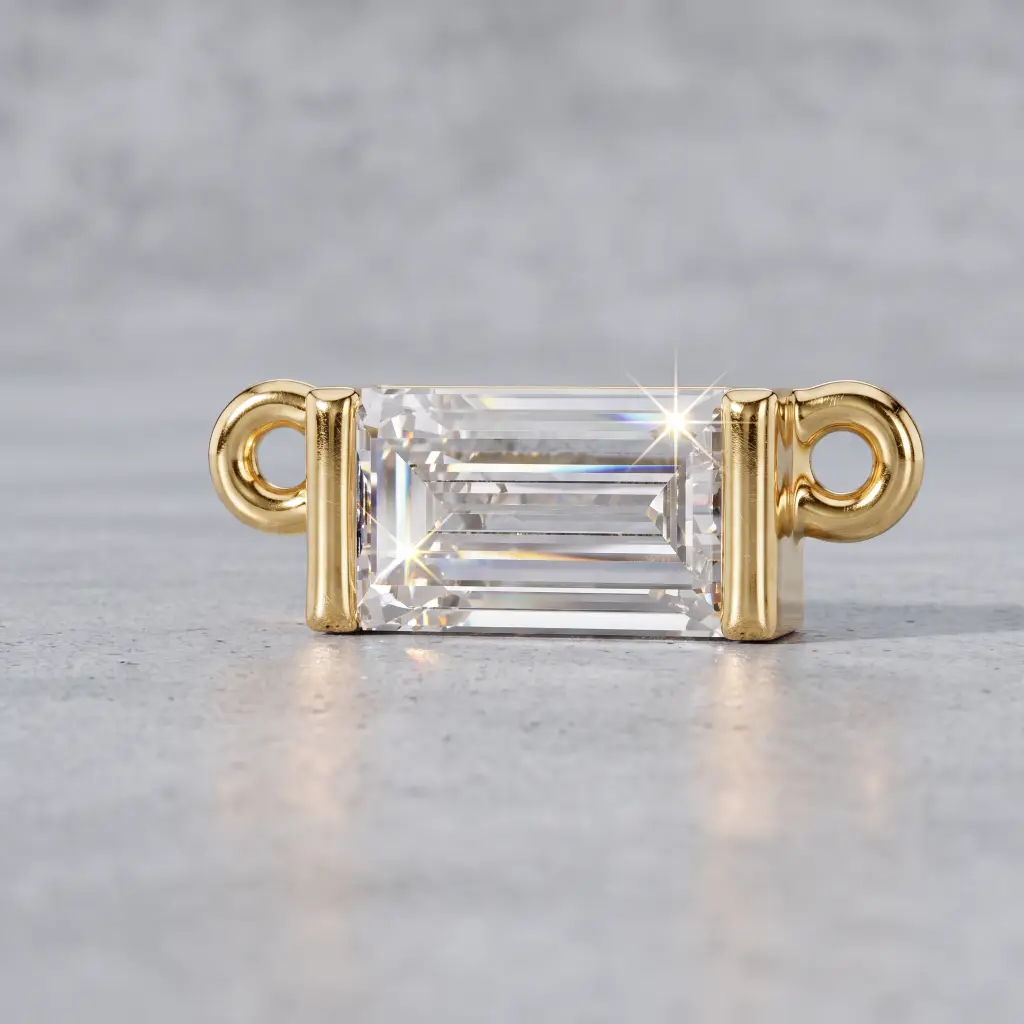 Baguette Cut Diamond Solitaire Pendant