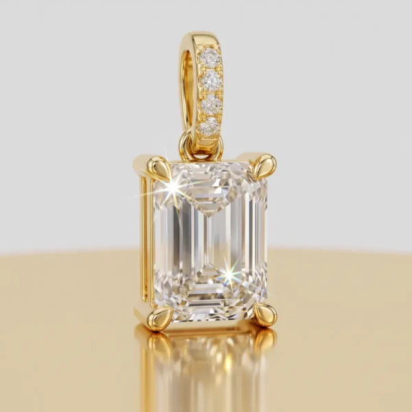 Emerald Cut Lab Diamond Solitaire Pendant