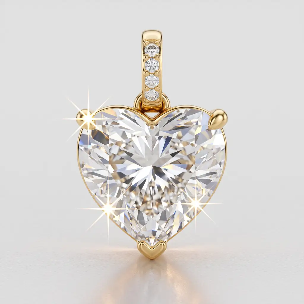 Heart Cut Diamond Solitaire Pendant