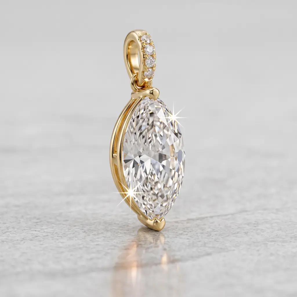 Marquise Shape Diamond Solitaire Pendant