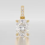 Oval Cut Diamond Solitaire Pendant