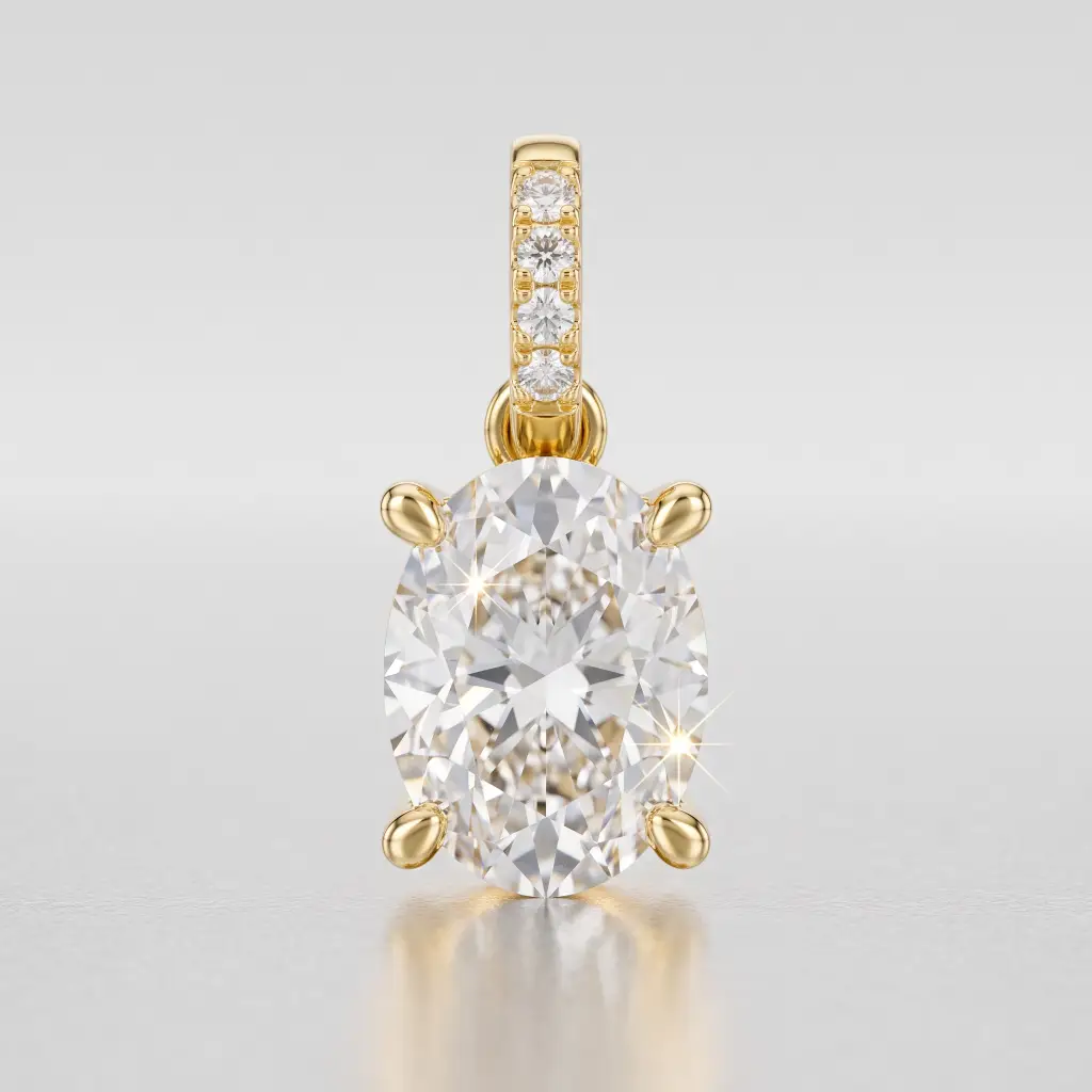 Oval Cut Diamond Solitaire Pendant