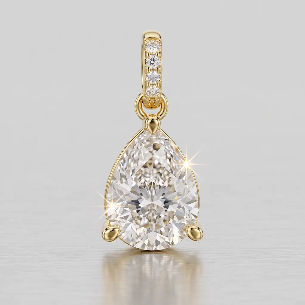 Pear Cut Diamond Solitaire Pendant