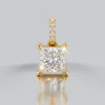 1 CT Princess Cut Lab Grown Diamond Solitaire Pendant