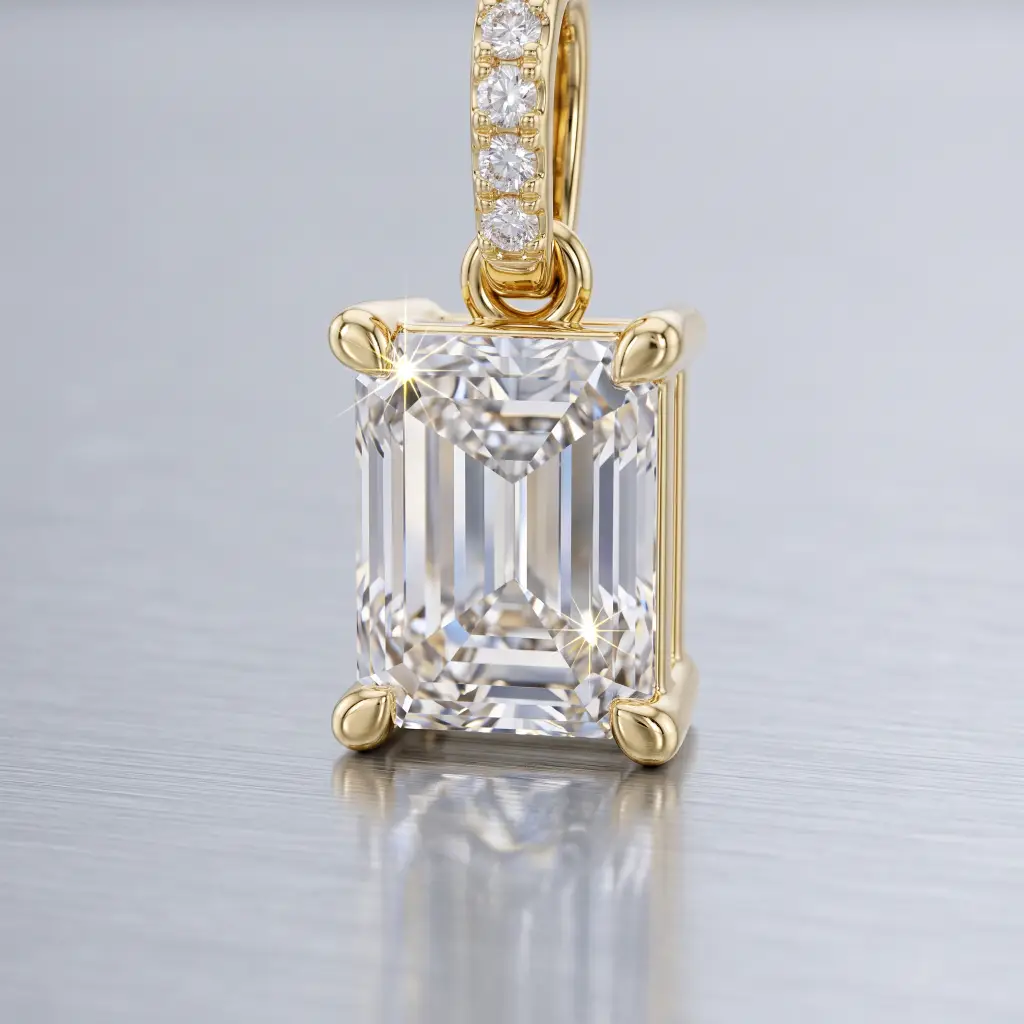Radiant Cut Lab Diamond Solitaire Pendant