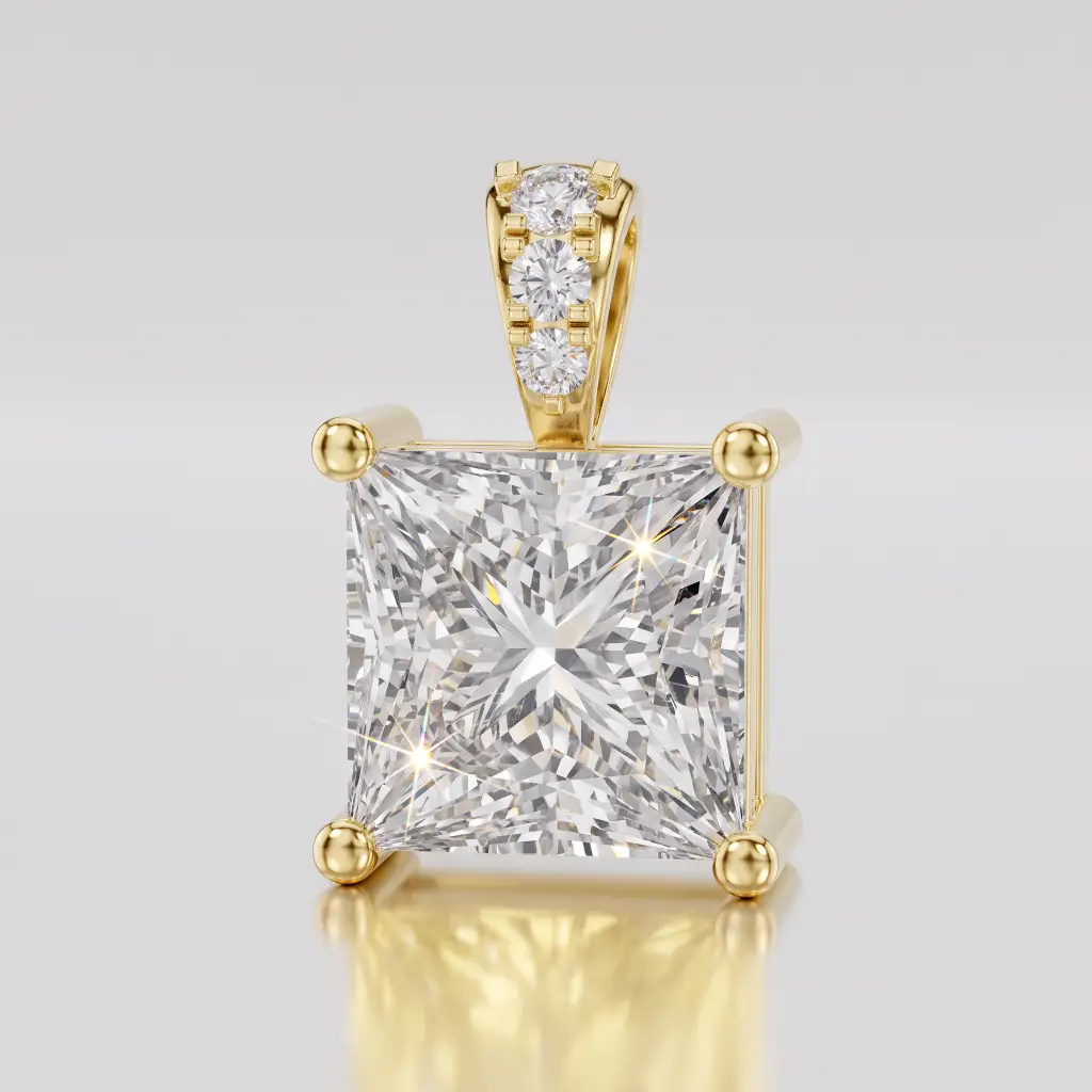 Princess Cut Lab Grown Diamond Pendant